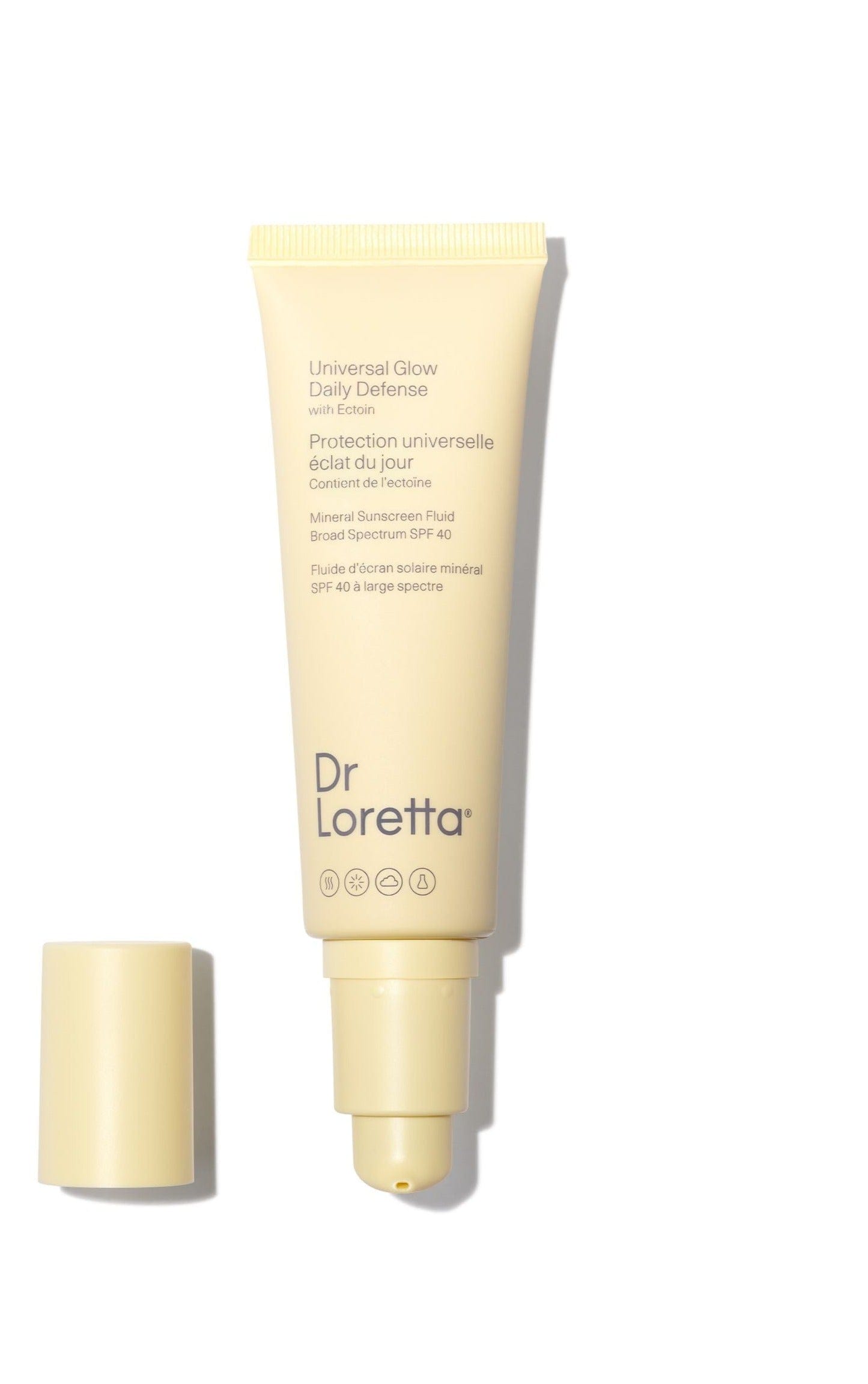 Dr Loretta sunscreen Universal Glow Daily Defense Mineral Sunscreen Fluid SPF 40 sunja link - canada